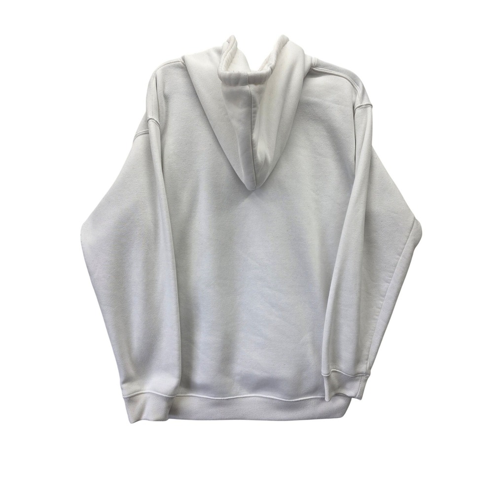 Vivre La Vie Womens White Butterfly Patch Hoodie Sweatshirt Size Large Blue Bead - Picture 2 of 7